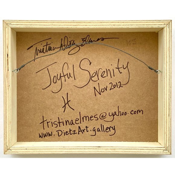 Joyful Serenity - Original Asian Fusion Wall Art Mixed Media Painting 8"x10" - Picture 10 of 10